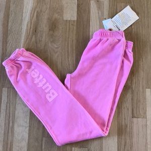 BUTTER Sweatpants Neon Pink girls L 10/12 NWT